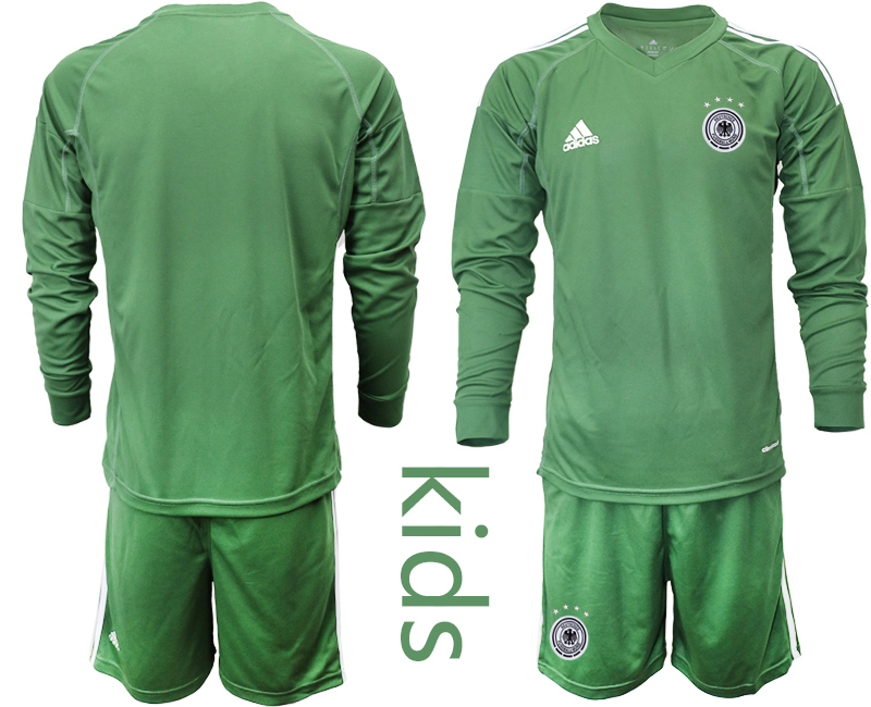 Youth 2020-21 Germany army green goalkeeper long sleeve soccer jerseys