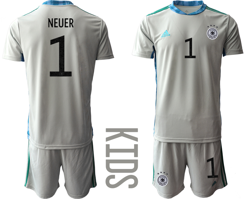 Youth 2020-21 Germany gray goalkeeper 1# NEUER soccer jerseys