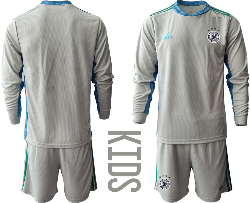 Youth 2020-21 Germany gray goalkeeper long sleeve soccer jerseys