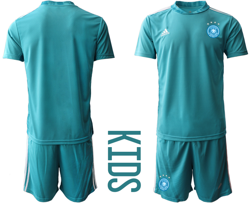 Youth 2020-21 Germany lake blue goalkeeper soccer jerseys