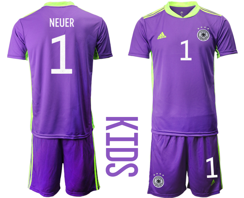 Youth 2020-21 Germany purple goalkeeper 1# NEUER soccer jerseys