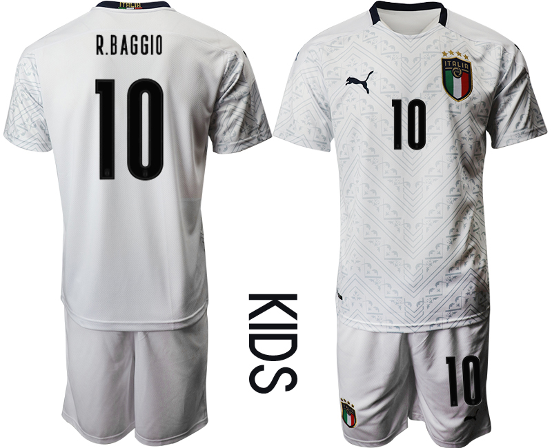 Youth 2020-21 Italy away 10# R.BAGGIO soccer jerseys
