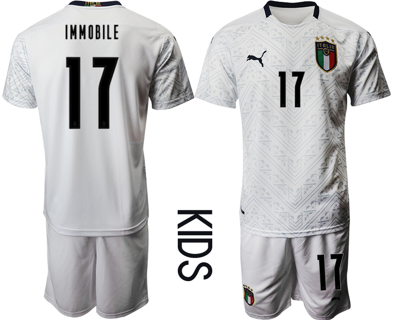 Youth 2020-21 Italy away 17# IMMOBILE soccer jerseys