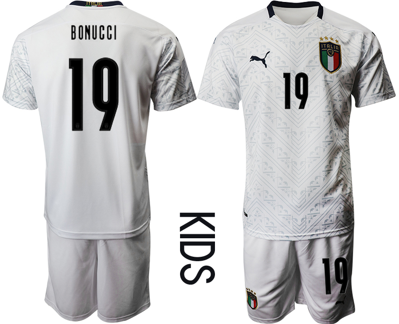 Youth 2020-21 Italy away 19# BONUCCI soccer jerseys
