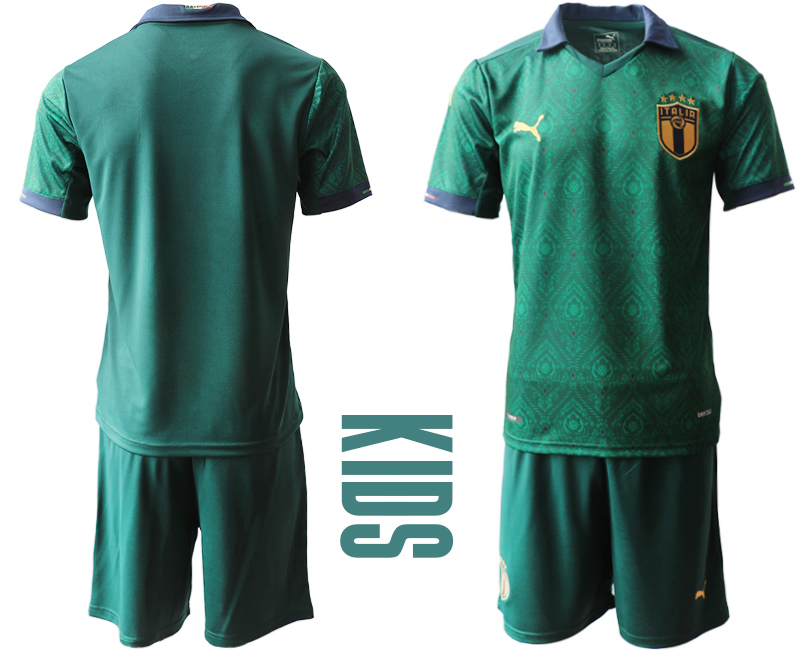 Youth 2020-21 Italy away Dark green soccer jerseys