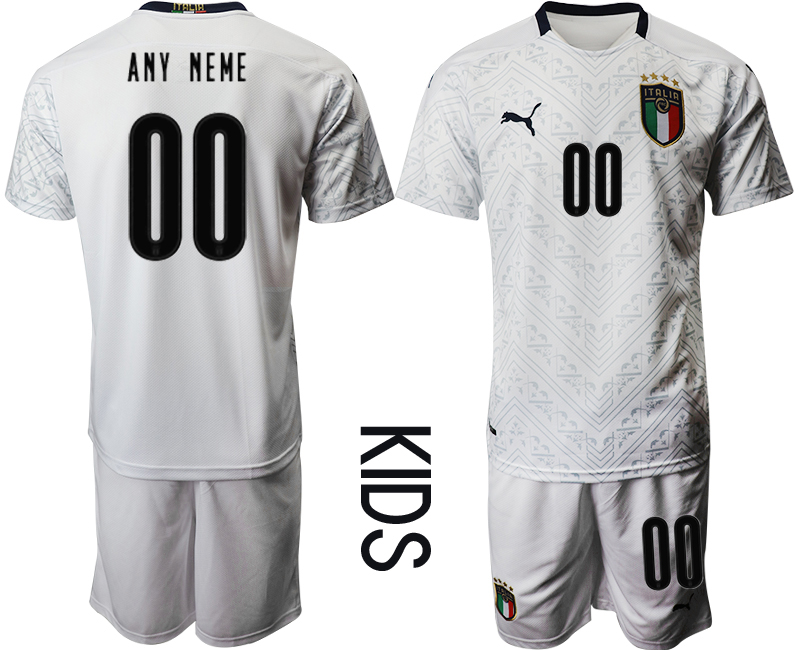 Youth 2020-21 Italy away any name custom soccer jerseys