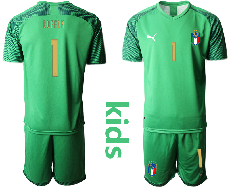 Youth 2020-21 Italy green goalkeeper 1# BUFFON soccer jerseys