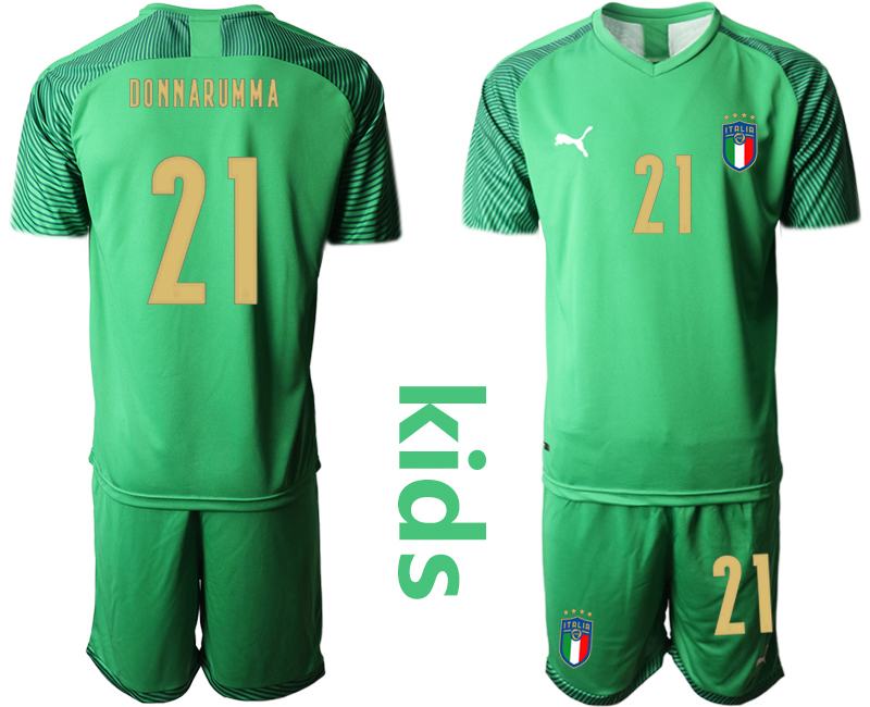 Youth 2020-21 Italy green goalkeeper 21# DONNARUMMA soccer jerseys