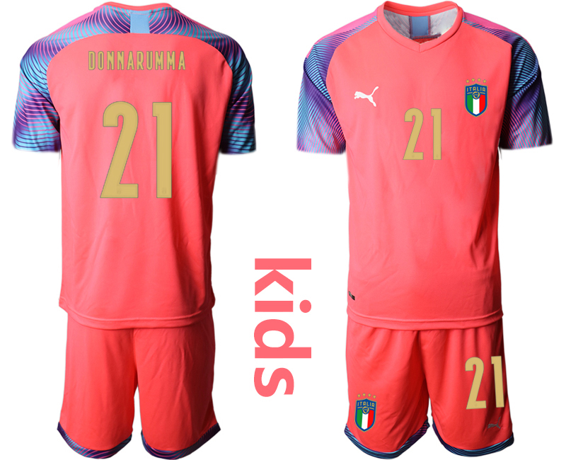 Youth 2020-21 Italy pink goalkeeper 21# DONNARUMMA soccer jerseys