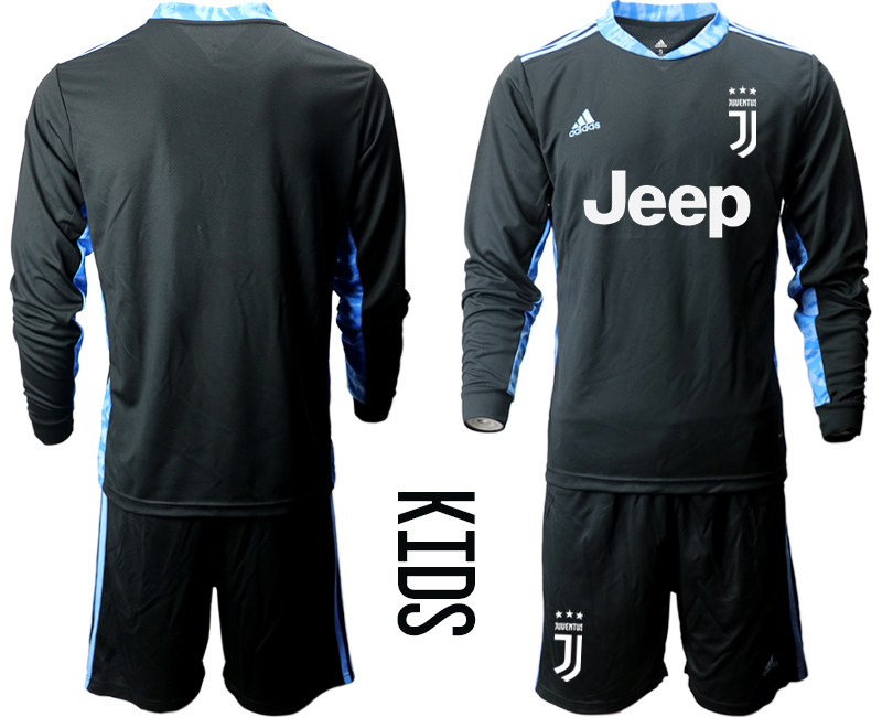 Youth 2020-21 Juventus black goalkeeper long sleeve soccer jerseys