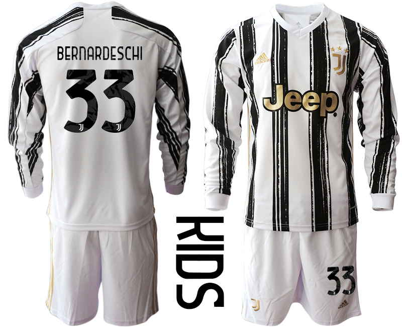 Youth 2020-21 Juventus home 33# BERNARDESCHI long sleeve soccer jerseys