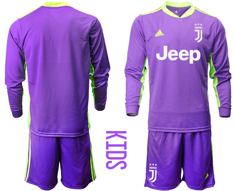 Youth 2020-21 Juventus purple goalkeeper long sleeve soccer jerseys