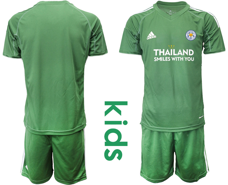 Youth 2020-21 Leicester City army green goalkeeper soccer jerseys