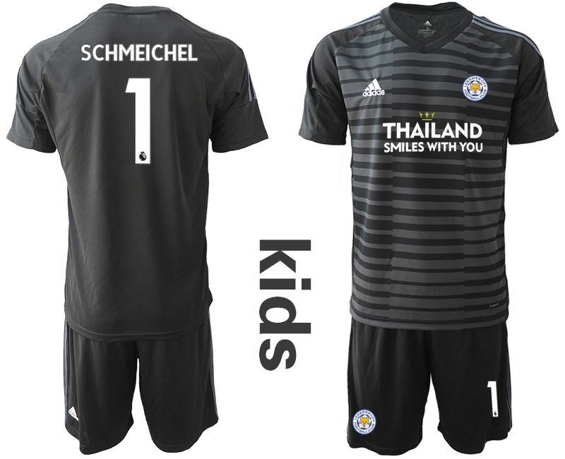 Youth 2020-21 Leicester City black goalkeeper 1# SCHMEICHEL  soccer jerseys