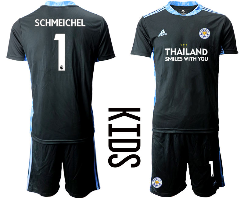 Youth 2020-21 Leicester City black goalkeeper 1# SCHMEICHEL soccer jerseys