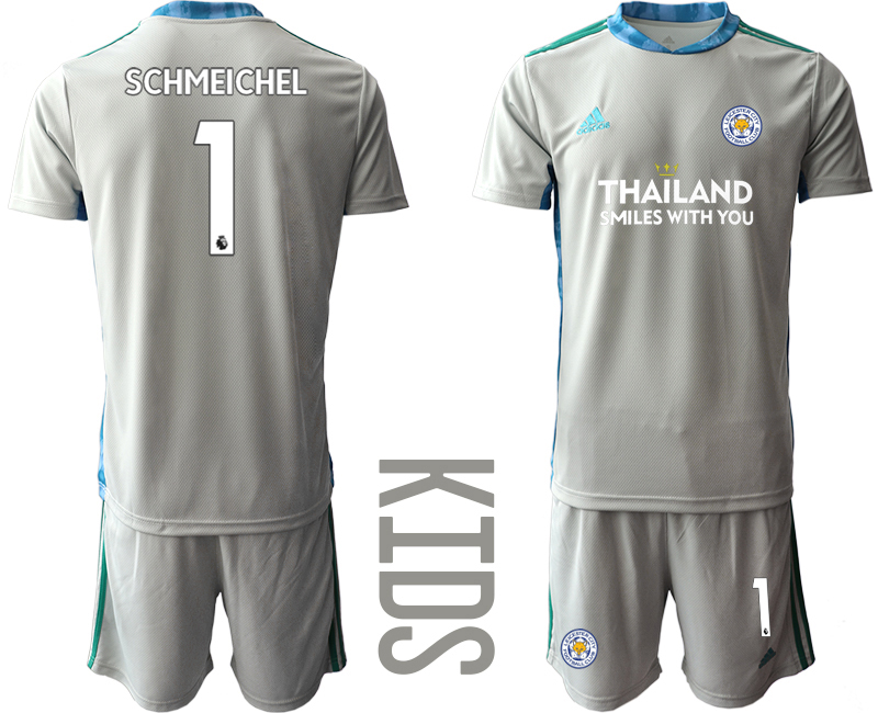 Youth 2020-21 Leicester City gray goalkeeper 1# SCHMEICHEL soccer jerseys