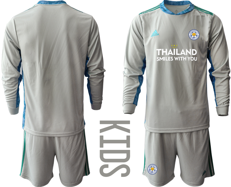 Youth 2020-21 Leicester City gray goalkeeper long sleeve soccer jerseys