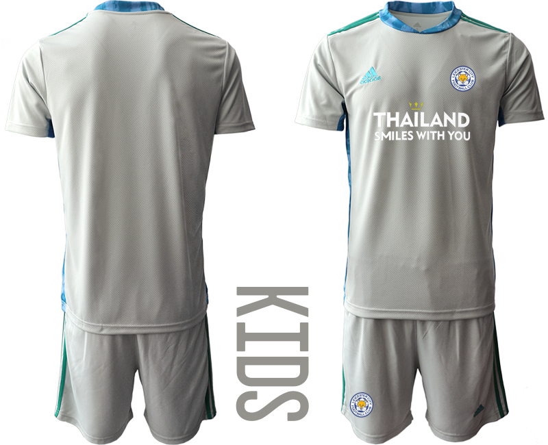 Youth 2020-21 Leicester City gray goalkeeper soccer jerseys