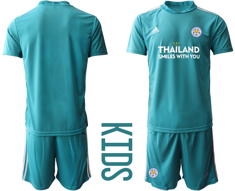 Youth 2020-21 Leicester City lake blue goalkeeper soccer jerseys