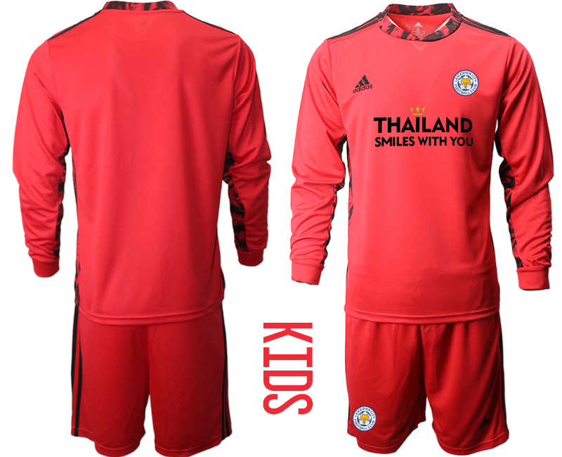 Youth 2020-21 Leicester City red goalkeeper long sleeve soccer jerseys