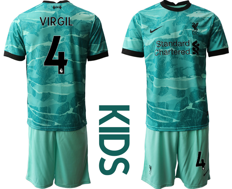 Youth 2020-21 Liverpool away 4# VIRGIL soccer jerseys
