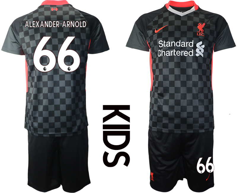 Youth 2020-21 Liverpool away 66# ALEXANDER-ARNOLD black soccer jerseys