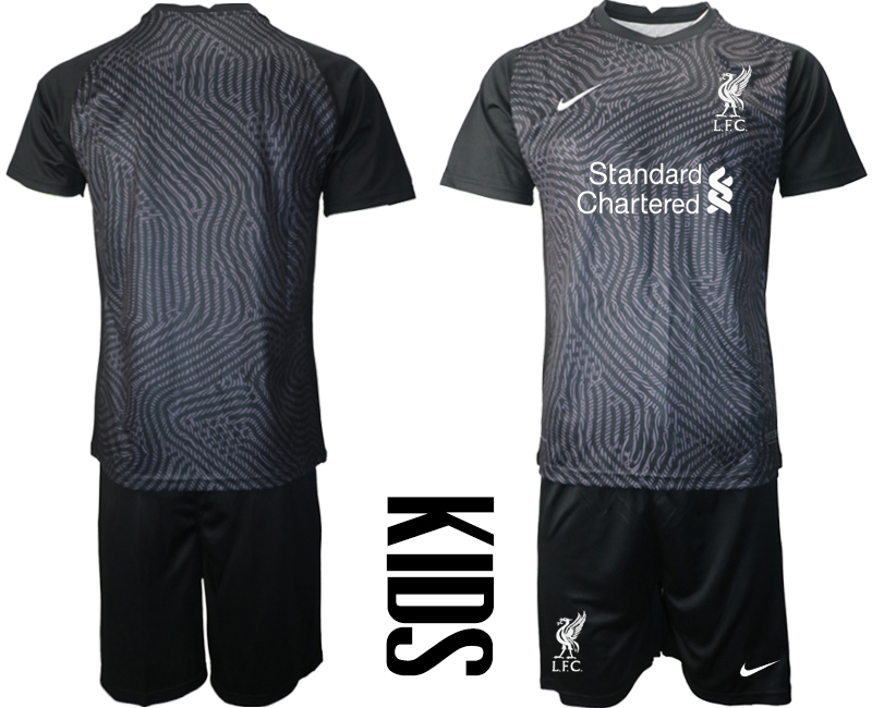 Youth 2020-21 Liverpool black goalkeeper soccer jerseys
