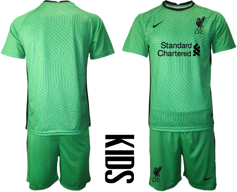 Youth 2020-21 Liverpool green goalkeeper soccer jerseys
