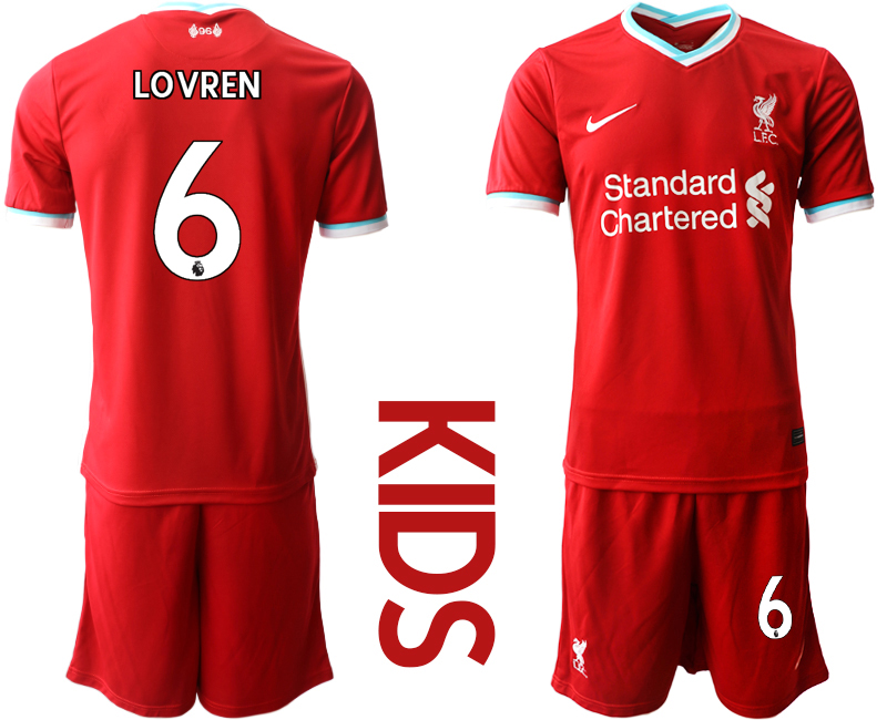 Youth 2020-21 Liverpool home 6# LOVREN soccer jerseys