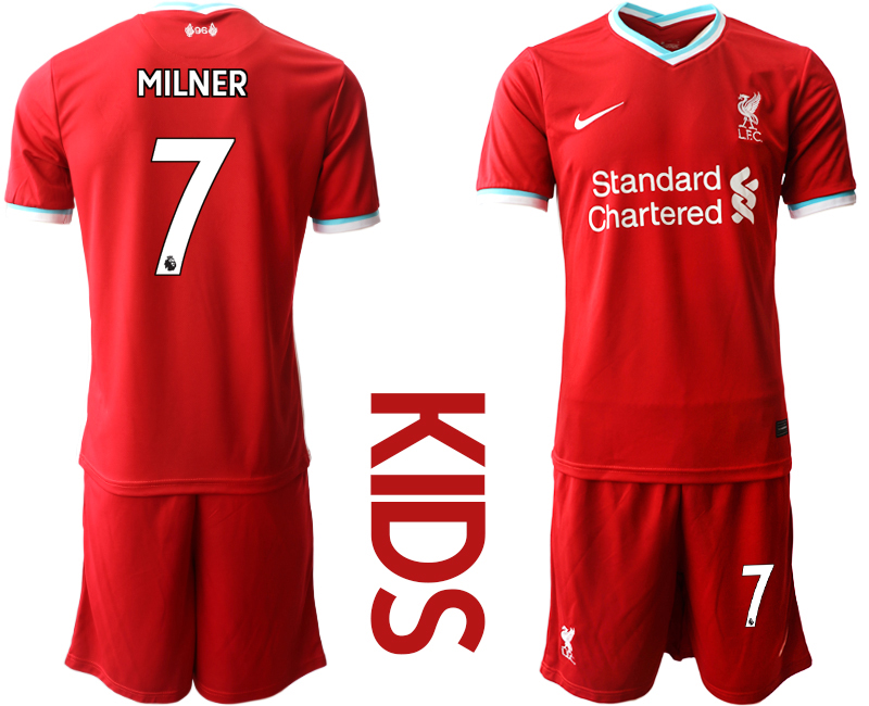 Youth 2020-21 Liverpool home 7# MILNER soccer jerseys