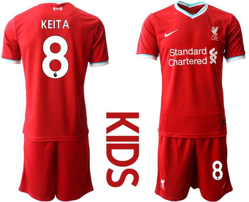Youth 2020-21 Liverpool home 8# KEITA soccer jerseys