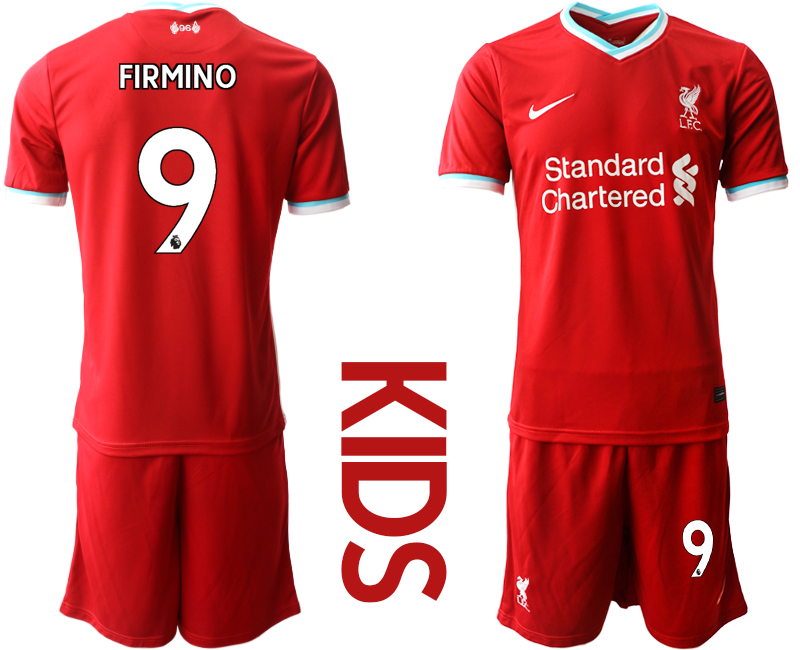 Youth 2020-21 Liverpool home 9# FIRMINO soccer jerseys