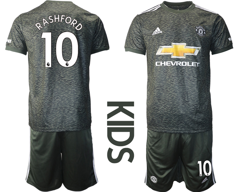 Youth 2020-21 Manchester United away 10# RASHFORD soccer jerseys