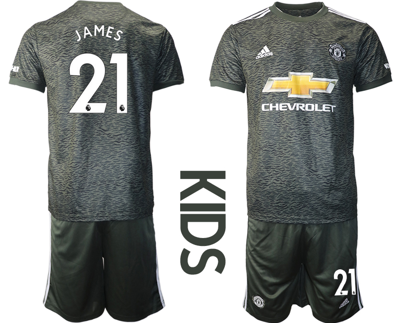 Youth 2020-21 Manchester United away 21# JAMES soccer jerseys