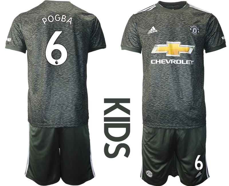 Youth 2020-21 Manchester United away 6# POGBA soccer jerseys