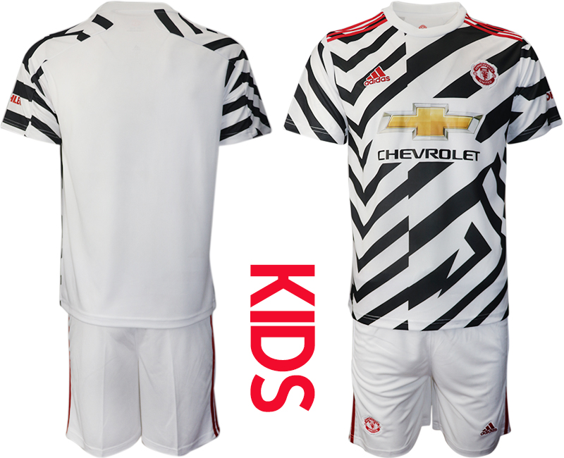 Youth 2020-21 Manchester United away white soccer jerseys