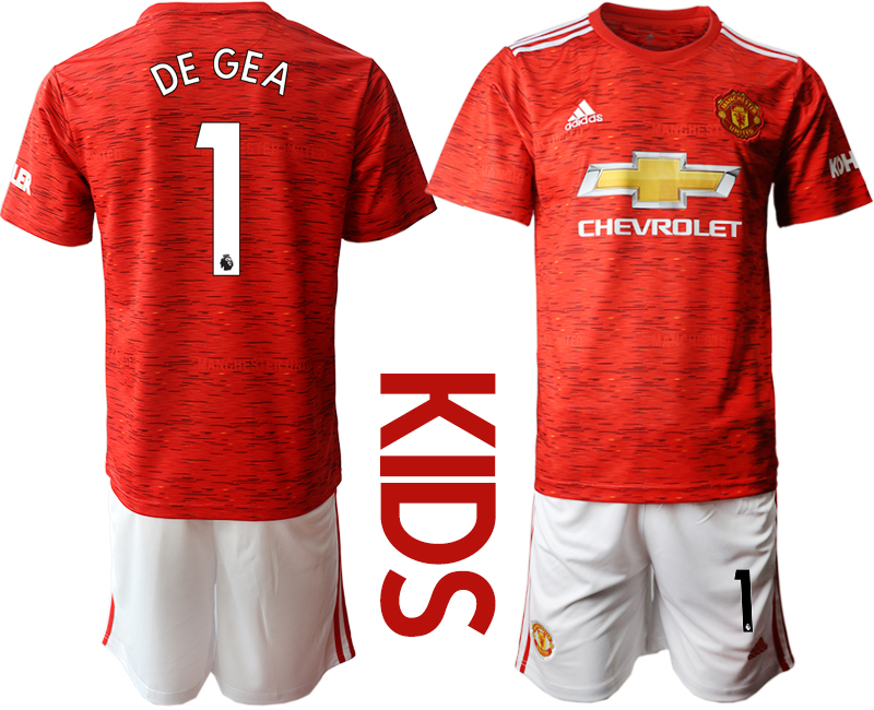 Youth 2020-21 Manchester United home 1# DE GEA soccer jerseys