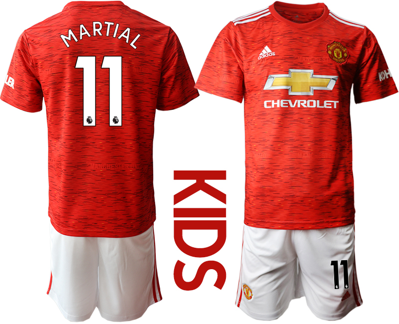 Youth 2020-21 Manchester United home 11# MARTIAL soccer jerseys