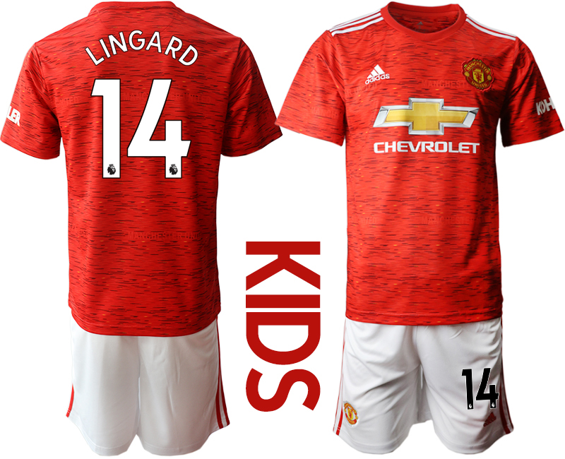 Youth 2020-21 Manchester United home 14# LINGARD soccer jerseys