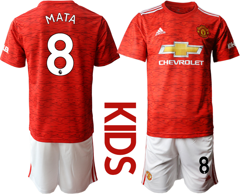 Youth 2020-21 Manchester United home 8# MATA soccer jerseys