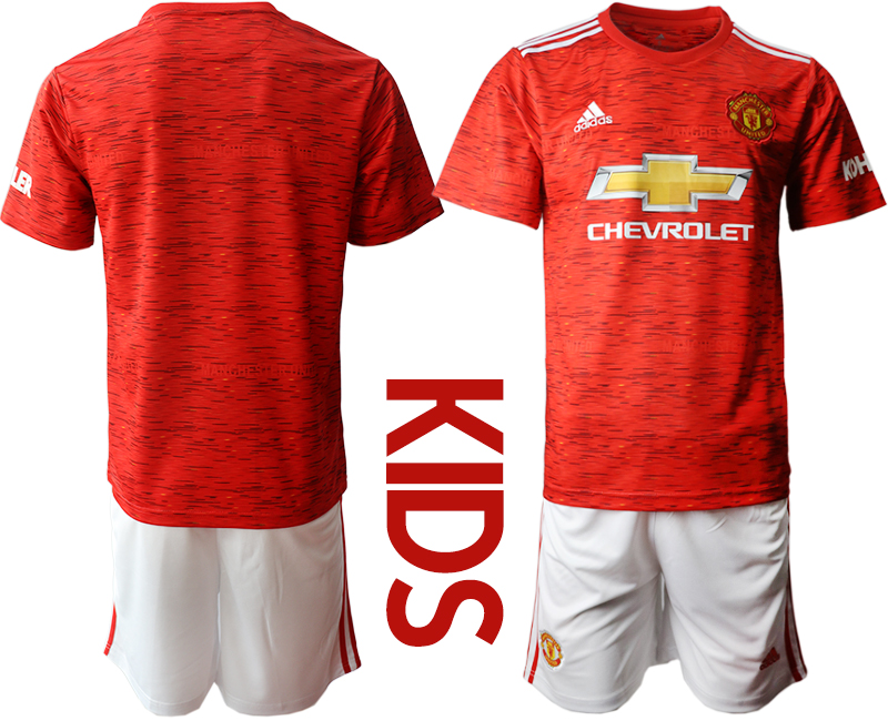 Youth 2020-21 Manchester United home soccer jerseys