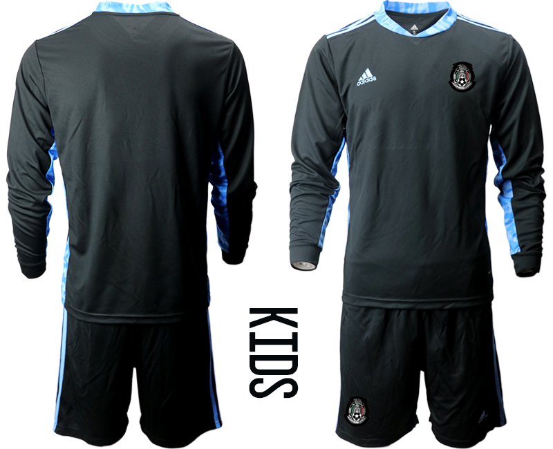 Youth 2020-21 Mexico black goalkeeper long sleeve soccer jerseys