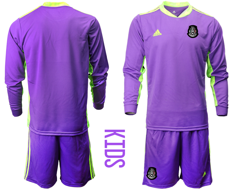 Youth 2020-21 Mexico purple goalkeeper long sleeve soccer jerseys