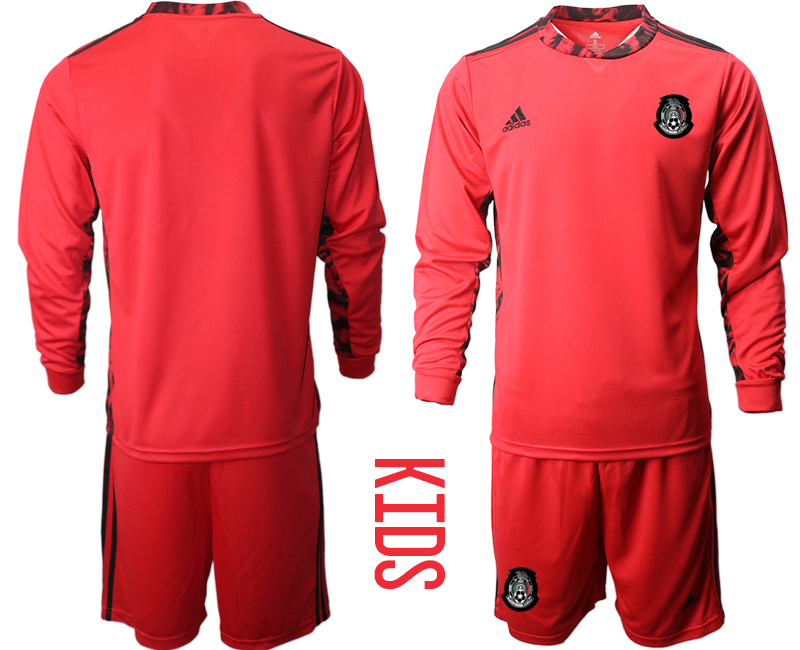 Youth 2020-21 Mexico red goalkeeper long sleeve soccer jerseys