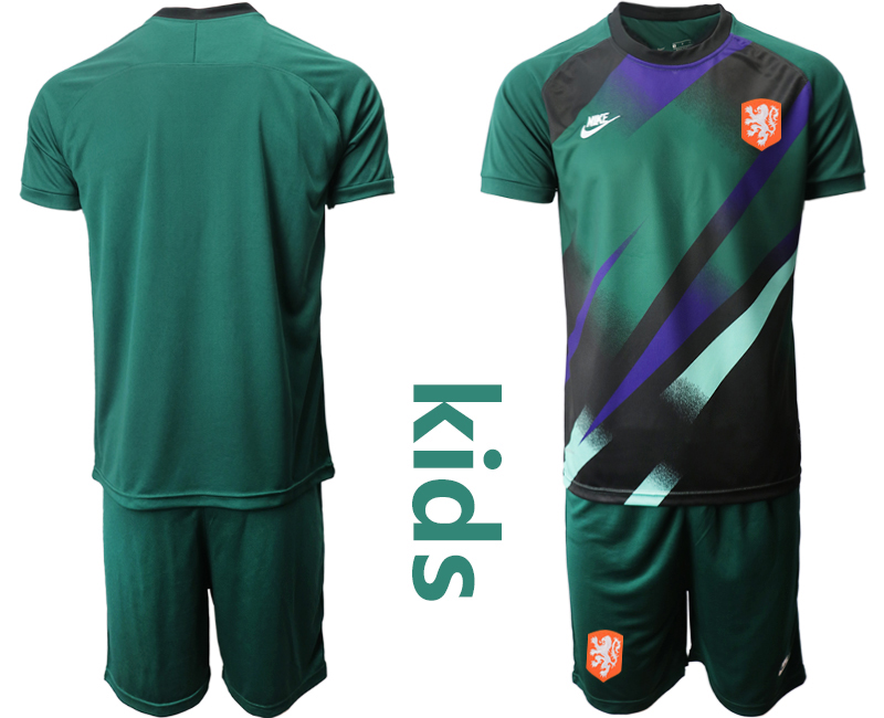 Youth 2020-21 Netherlands Dark green goalkeeper soccer jerseys