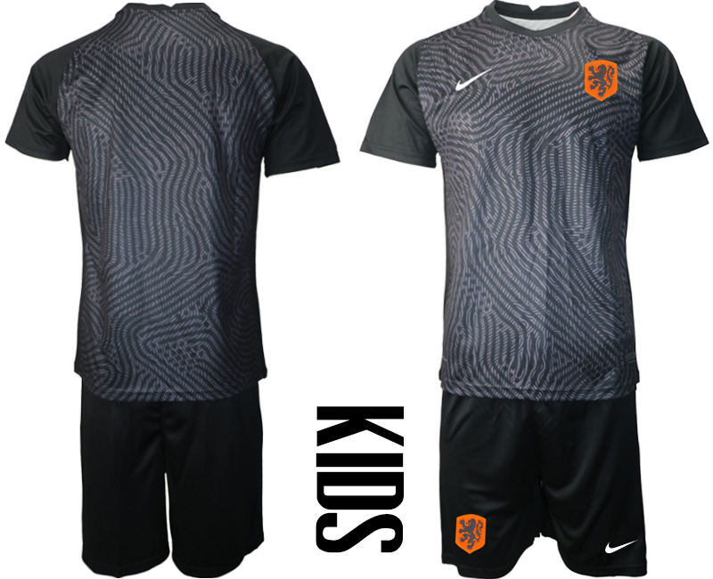 Youth 2020-21 Netherlands black goalkeeper soccer jerseys