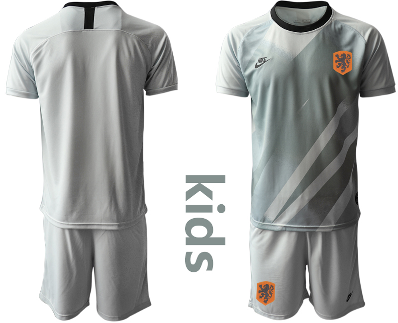 Youth 2020-21 Netherlands gray goalkeeper soccer jerseys