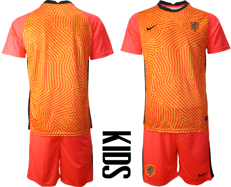 Youth 2020-21 Netherlands red goalkeeper soccer jerseys