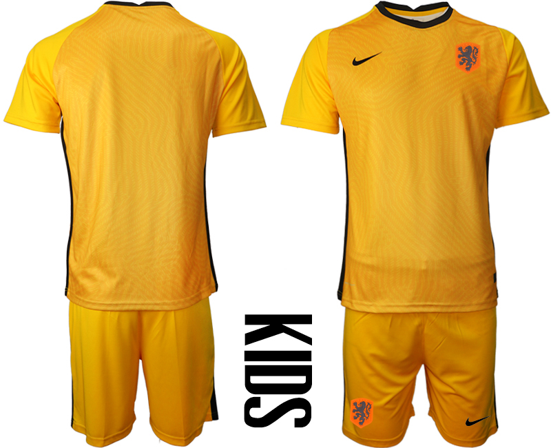 Youth 2020-21 Netherlands yellow goalkeeper soccer jerseys