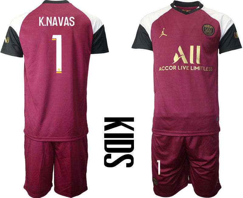 Youth 2020-21 Paris Saint-Germain away 1# K.NAVAS soccer jerseys.